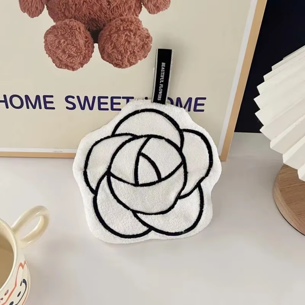 Golf Towel - 吸水性に優れたコーラルベルベット素材の刺繍入りハンギングタオル。浴室用。毛羽立ちにくい二重構造で、速乾性があり、手を拭くのに最適なキッチンタオル。