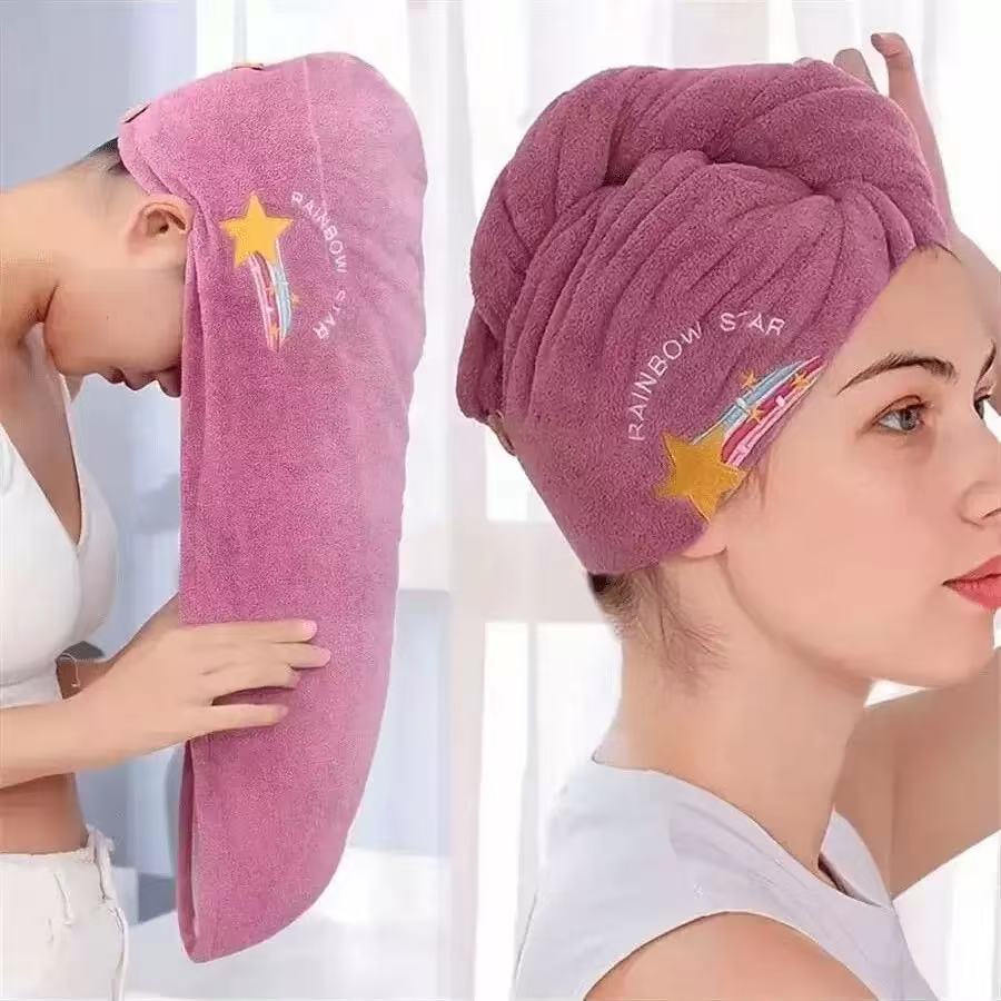 Golf Towel - 1pc 速乾性ヘアハット超吸収性ソフトバスルーム女性ヘッドタオル女の子かわいいヘアタオルヘアドライラップボンネット