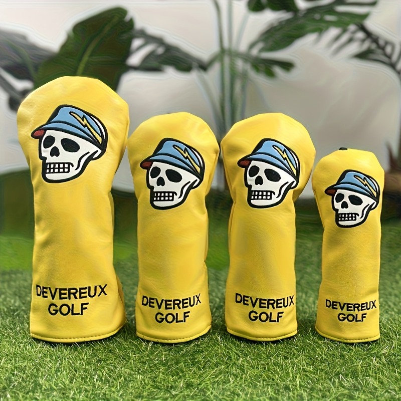 黄色のゴルフ保護ケース、スカルと帽子のパターンデザイン、強化 - Golf Clubs のレビューと価格