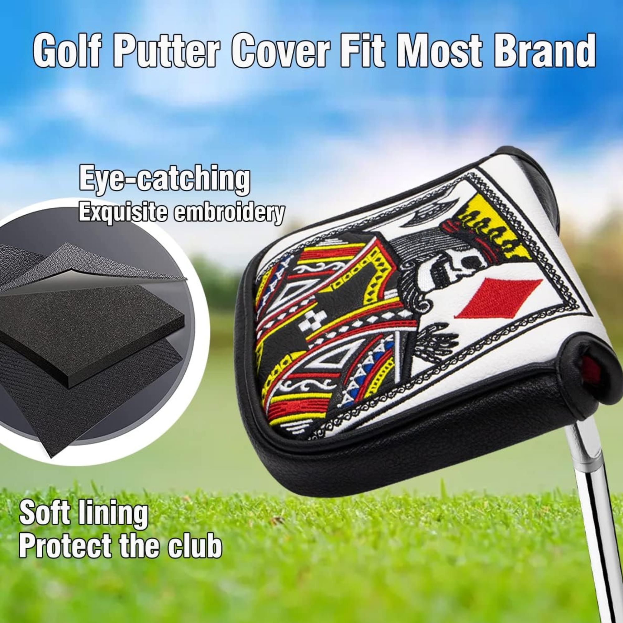 キング・オブ・ハーツ刺繍入りマレットパター、ほとんどのブラン - Golf Putter のレビューと価格