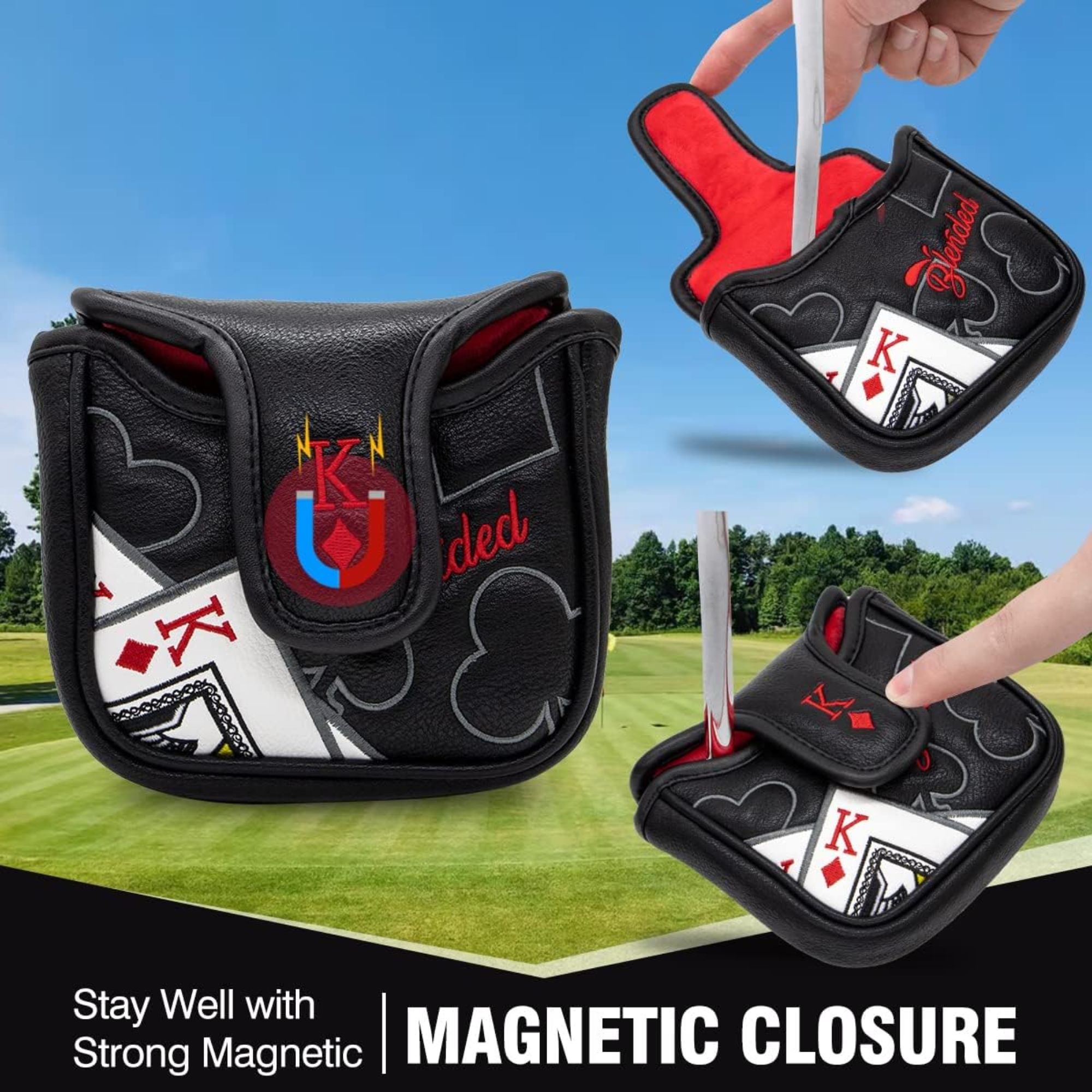 キング・オブ・ハーツ刺繍入りマレットパター、ほとんどのブラン - Golf Putter のレビューと価格