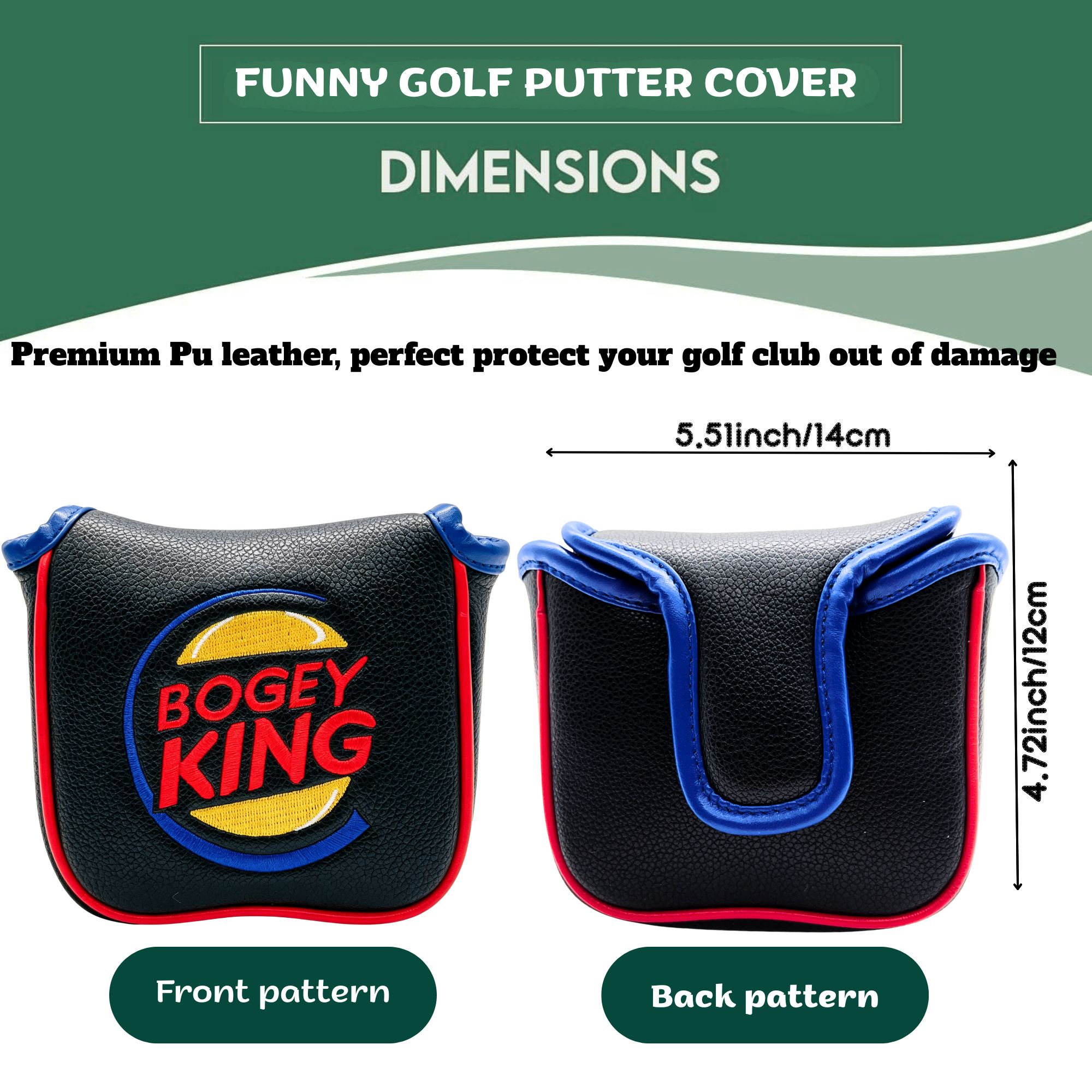 面白いボギーキングゴルフヘッドカバー、ゴルフマレットブレード - Golf Putter のレビューと価格