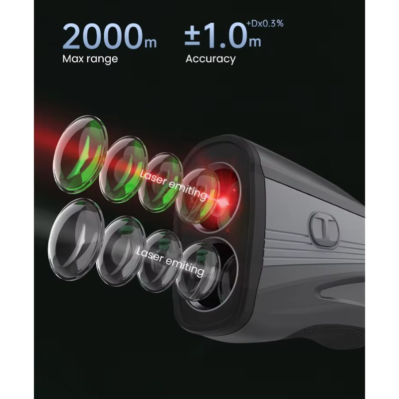屋外ゴルフハンティング用距離計 最大2000m 6倍拡大 フ - Golf Rangefinder のレビューと価格